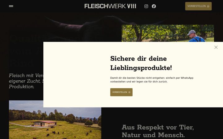 Screenshot of fleischwerk8.de