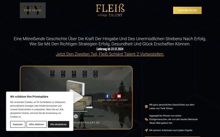 Captură de ecran a fleissschlaegttalent.de
