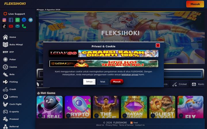 Screenshot of fleksihoki.org