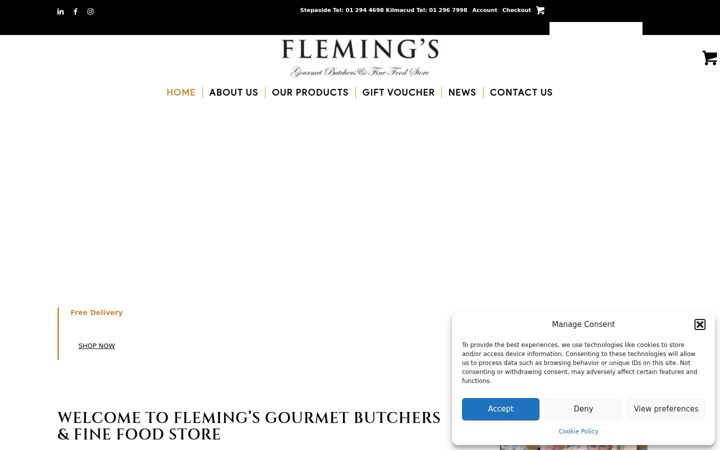 Screenshot of flemingsbutchers.ie
