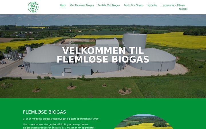 Screenshot of flemloese-biogas.dk