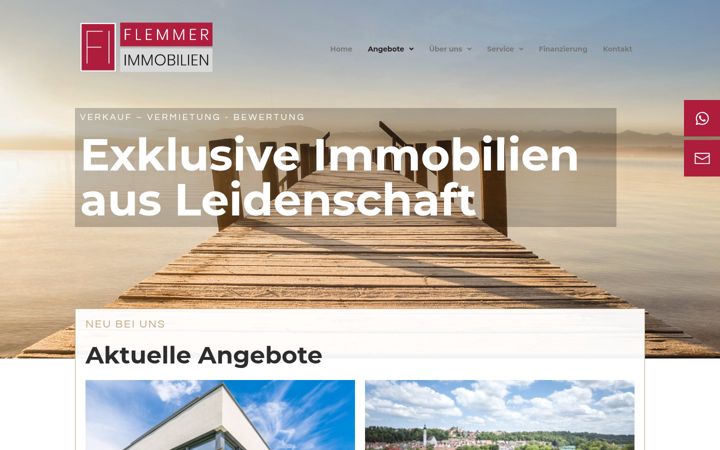 Captură de ecran a flemmer-immobilien.de