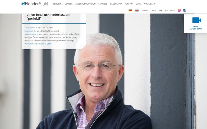 Screenshot of flender-stahl.de