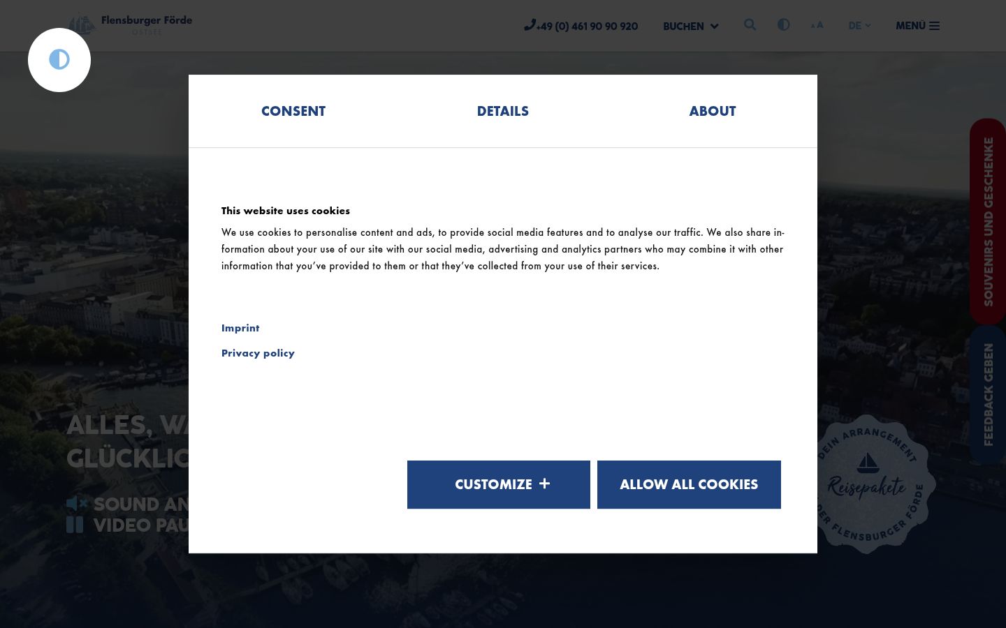 Snímka obrazovky banera súhlasu zobrazeného pred akoukoľvek interakciou