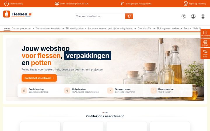Screenshot of flessen.nl