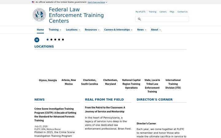 Screenshot of fletc.gov