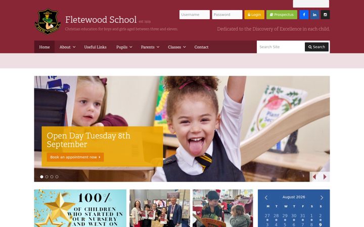 Screenshot of fletewoodschool.co.uk
