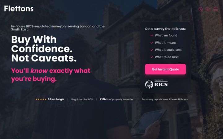 Screenshot of flettons.com