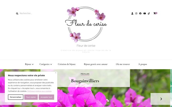 Screenshot of fleur-de-cerise.fr