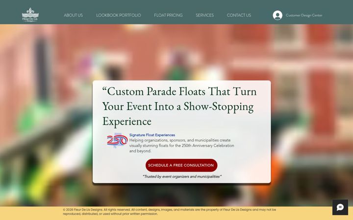 Screenshot of fleurdelisdesigns.com