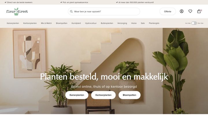 Screenshot of fleurdirect.nl