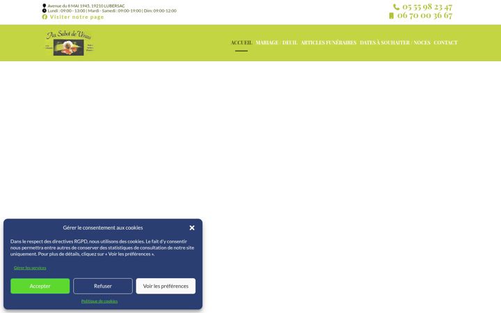 Screenshot of fleuriste-lubersac-sabot.fr