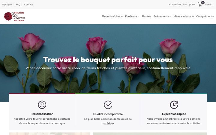 Screenshot of fleuristeducharme.ca
