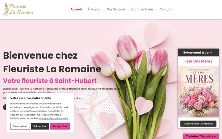 Screenshot of fleuristelaromaine.ca