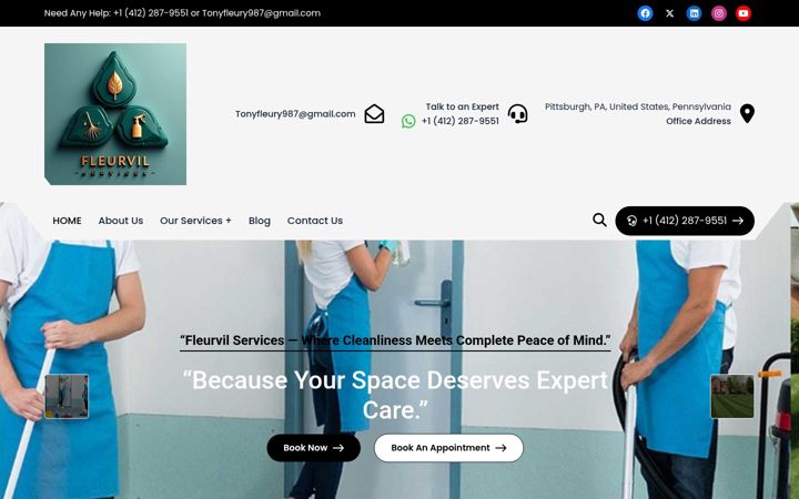 Screenshot of fleurvilservices.com