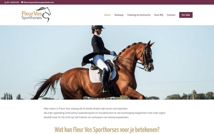 Screenshot of fleurvossporthorses.nl
