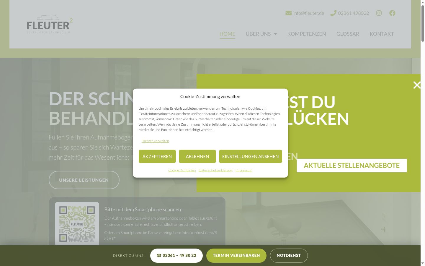 Screenshot tal-banner tal-kunsens muri qabel kwalunkwe interazzjoni