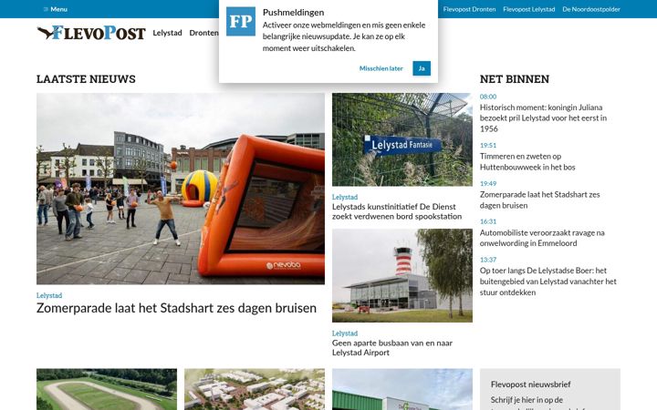 Screenshot von flevopost.nl