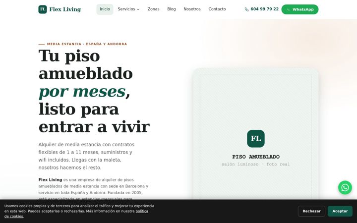 Screenshot von flex-living.es