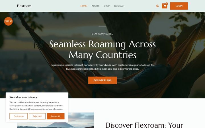 Screenshot of flex-roam.com