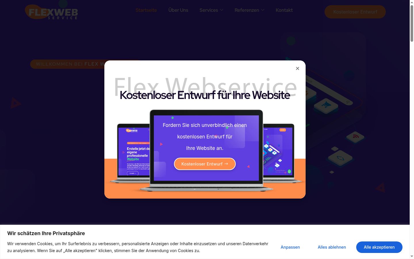 Screenshot tal-banner tal-kunsens muri qabel kwalunkwe interazzjoni