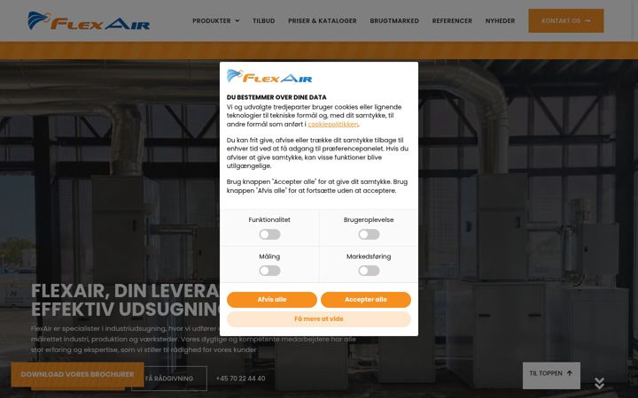 Screenshot of flexair.dk