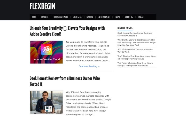Screenshot of flexbegin.com