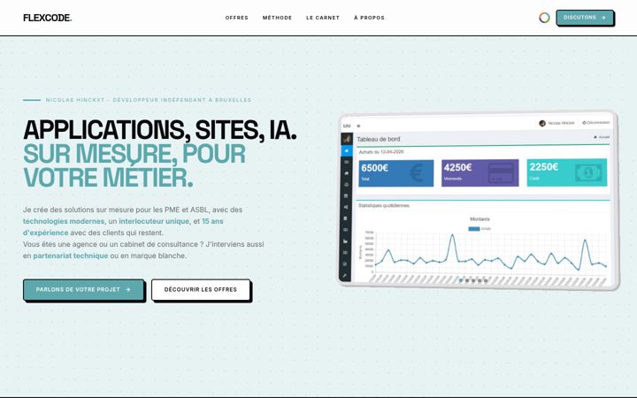 Screenshot of flexcode.be
