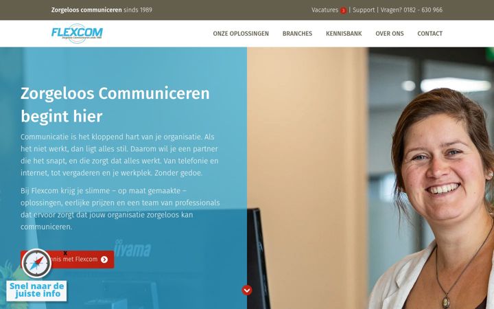 Skærmbillede af flexcom.nl
