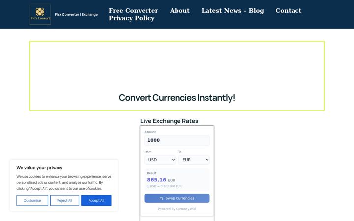 Screenshot of flexconvertor.com