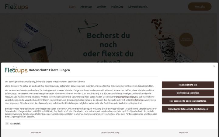 Screenshot of flexcups.de