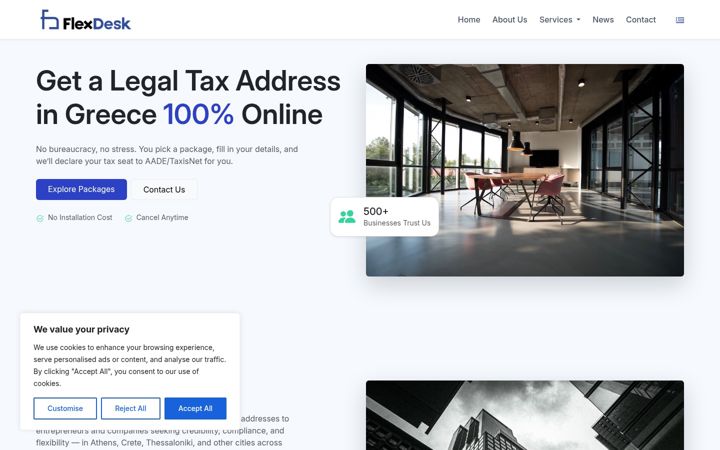Screenshot of flexdesk.gr