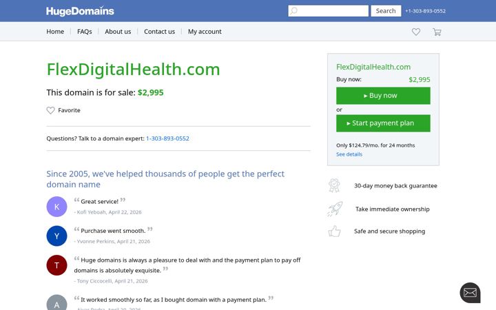 Screenshot of flexdigitalhealth.com