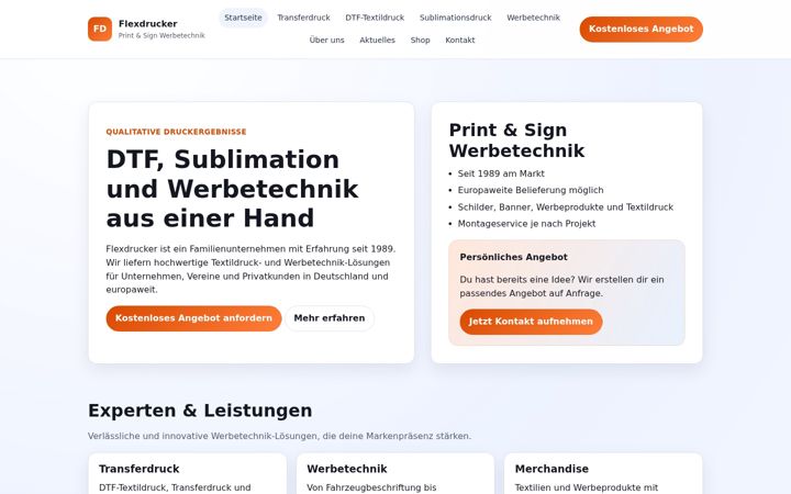 Screenshot of flexdrucker.de