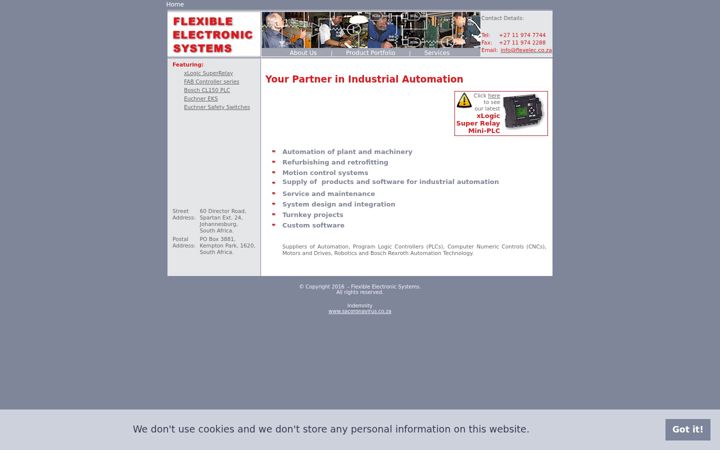 Screenshot of flexelec.co.za