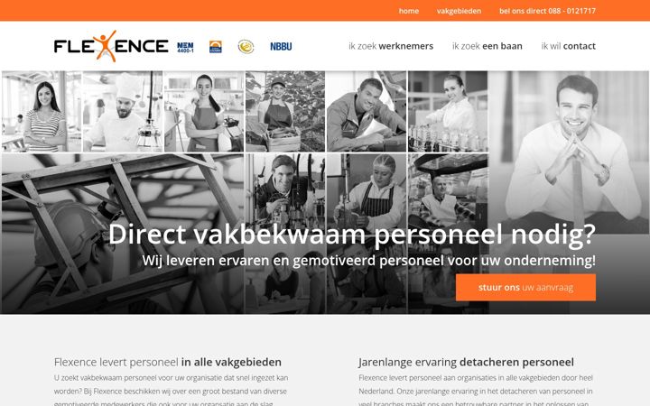 Screenshot of flexence.nl
