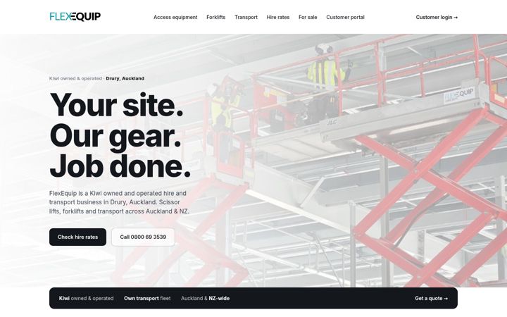 Screenshot of flexequip.co.nz