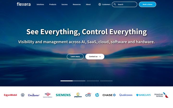 Screenshot van flexera.com