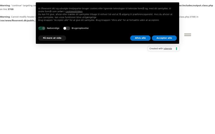 Screenshot of flexevent.dk