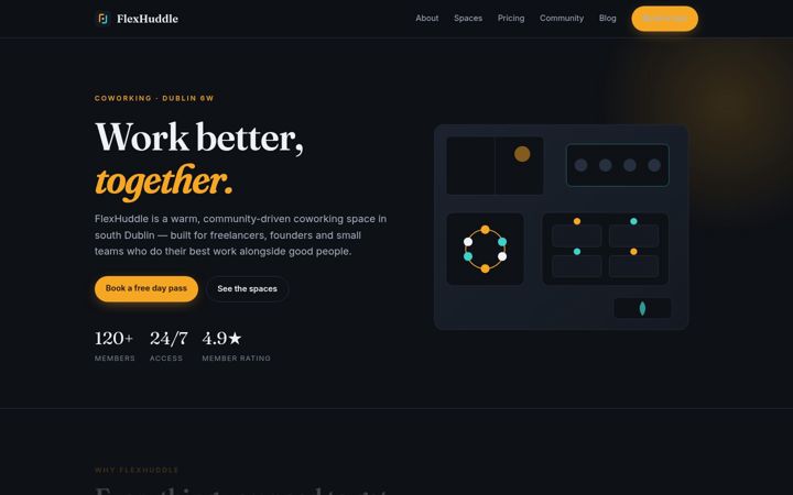 Screenshot of flexhuddle.com