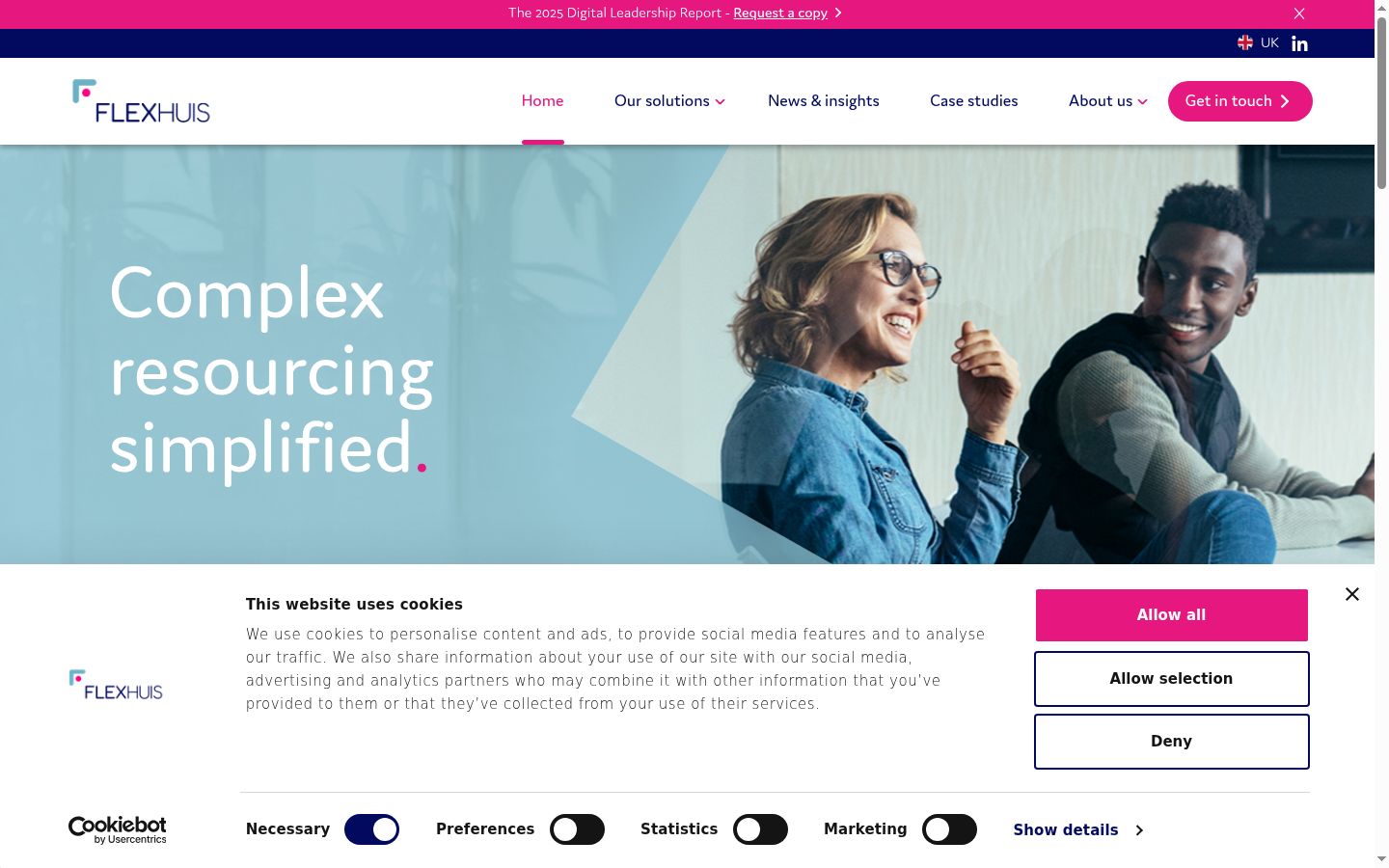Screenshot of the consent banner shown before any interaction