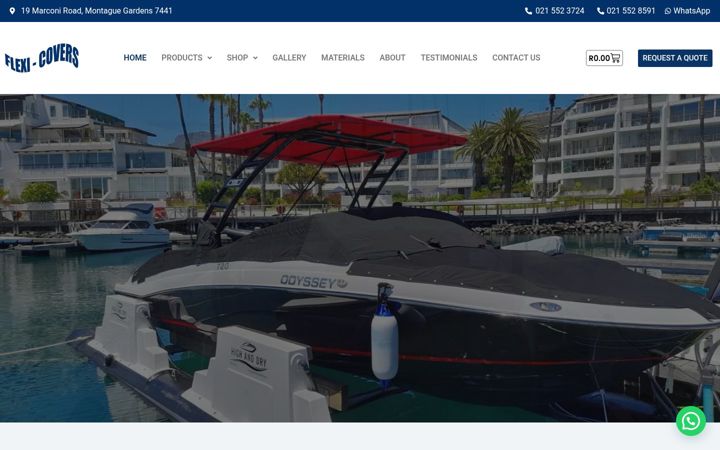 Screenshot of flexi-covers.co.za