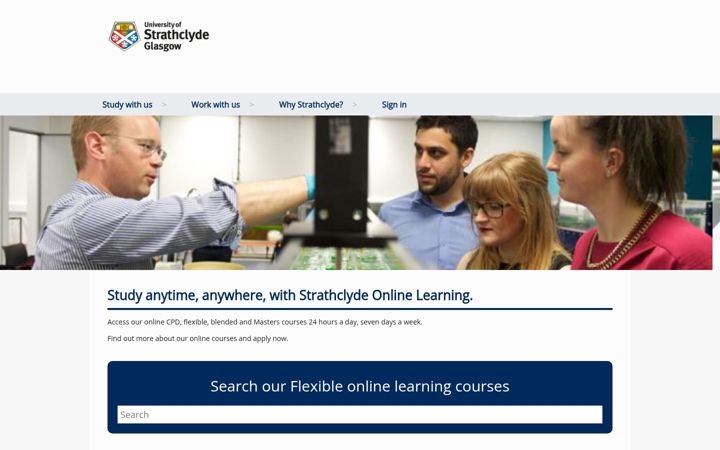 Screenshot von flexible.strath.ac.uk