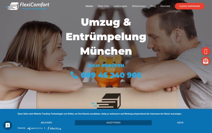 Screenshot of flexicomfortumzuege.de