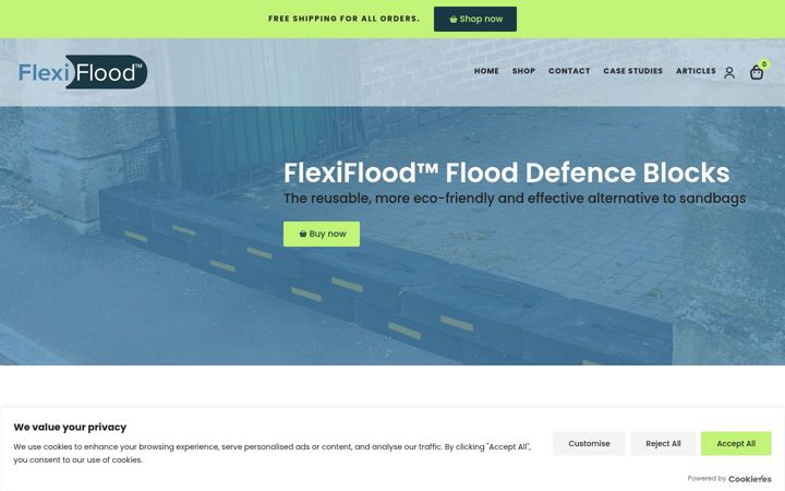 Screenshot of flexiflood.co.uk