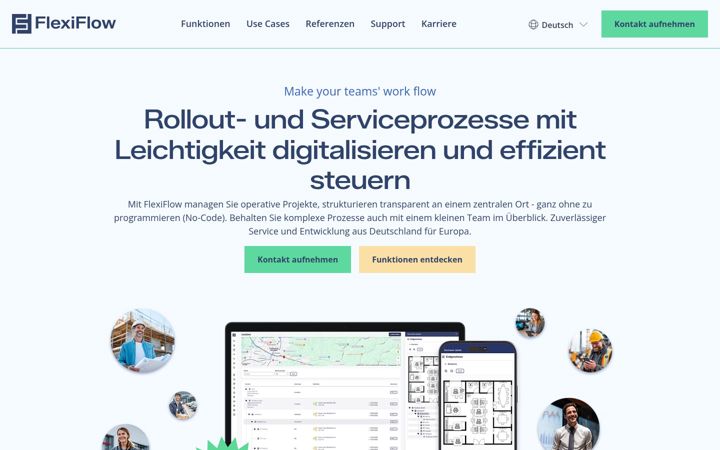 Screenshot of flexiflow.de