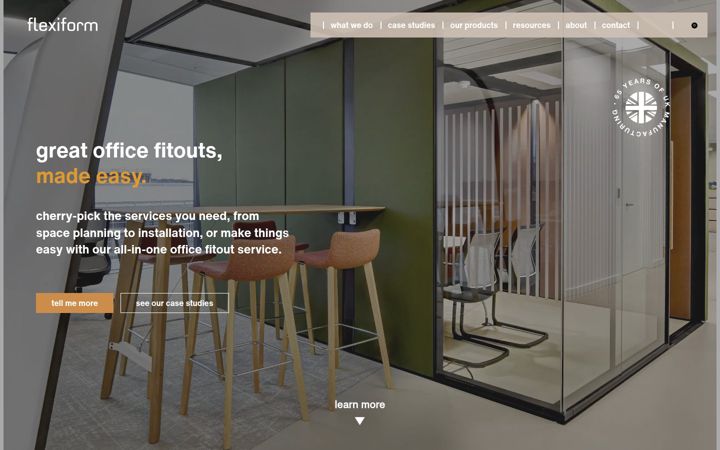 Screenshot von flexiform.co.uk