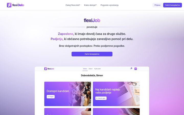Screenshot of flexijob.si