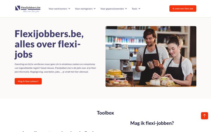 Zrzut ekranu flexijobbers.be
