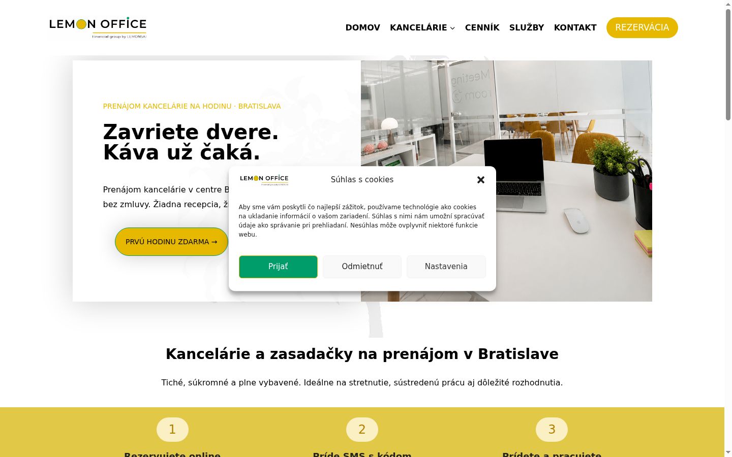 Snímek obrazovky baneru souhlasu zobrazeného před jakoukoli interakcí